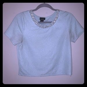 Light green-blue crop top